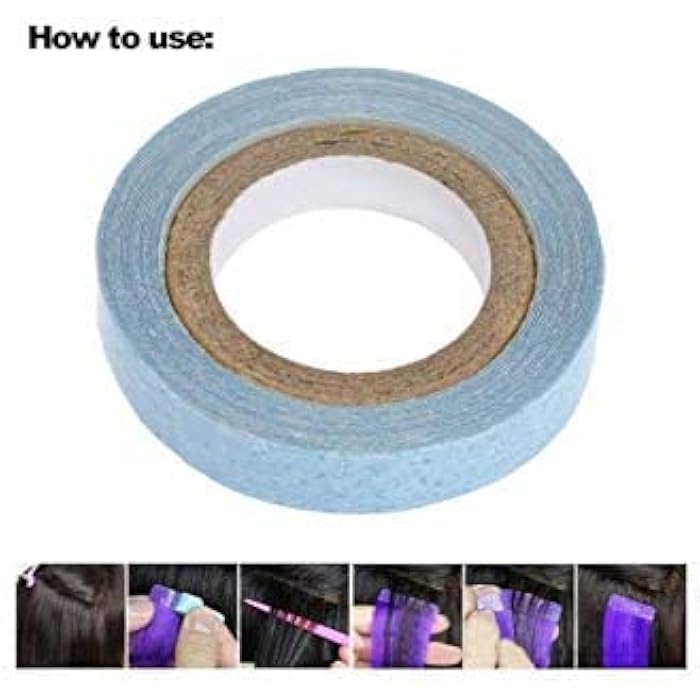 SCIENISH Seamless Hair Extension Double-sided Hair Tape 1 Roll 0.8cm 3yards Waterproof Hair Tape Double-sided Adhesive Glue For Hair Extension Wigs ,about 2.74 Meters Long - Image 3